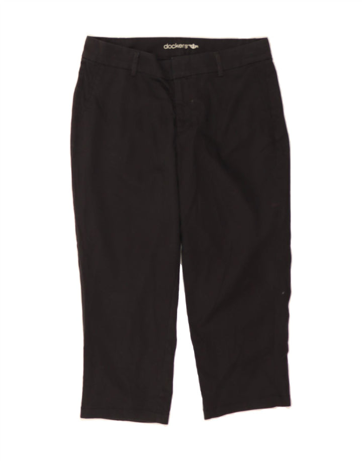 DOCKERS Womens Straight Capri Trousers US 8 Medium W30 L21 Black Cotton Vintage Dockers and Second-Hand Dockers from Messina Hembry 