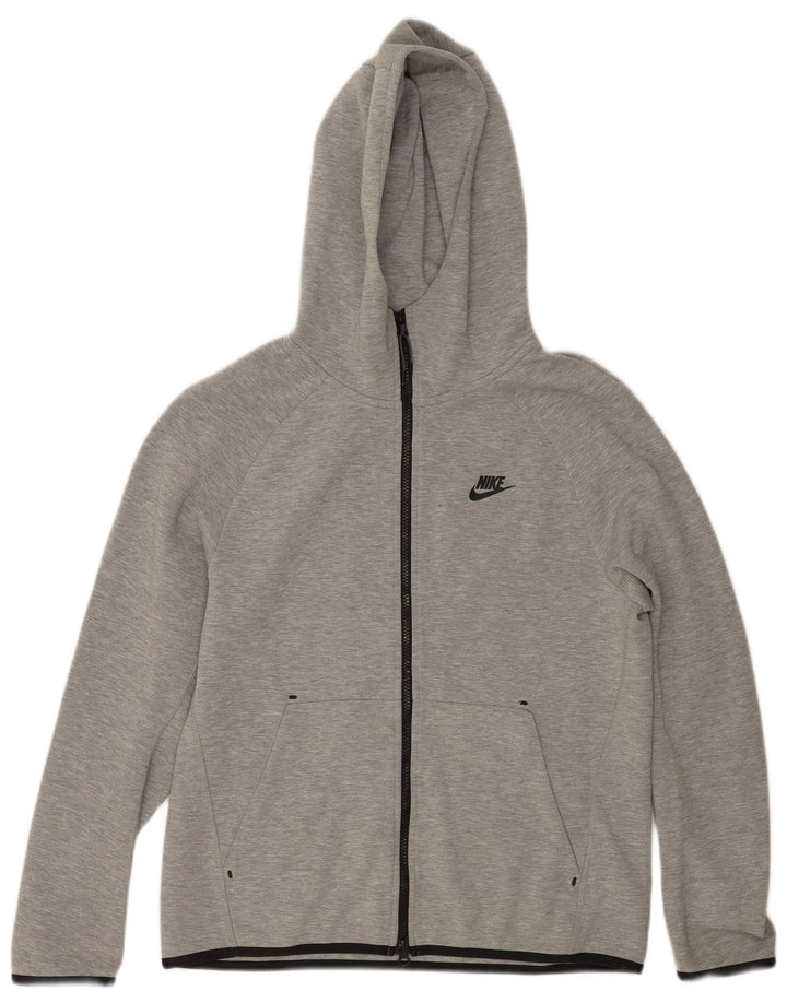Felpa con cappuccio e zip Nike da uomo, piccola, in cotone grigio screziato