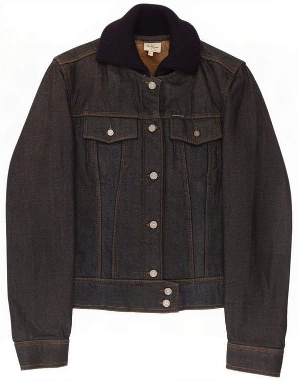 Giacca Calvin Klein da donna in denim sherpa UK 14 cotone blu navy medio