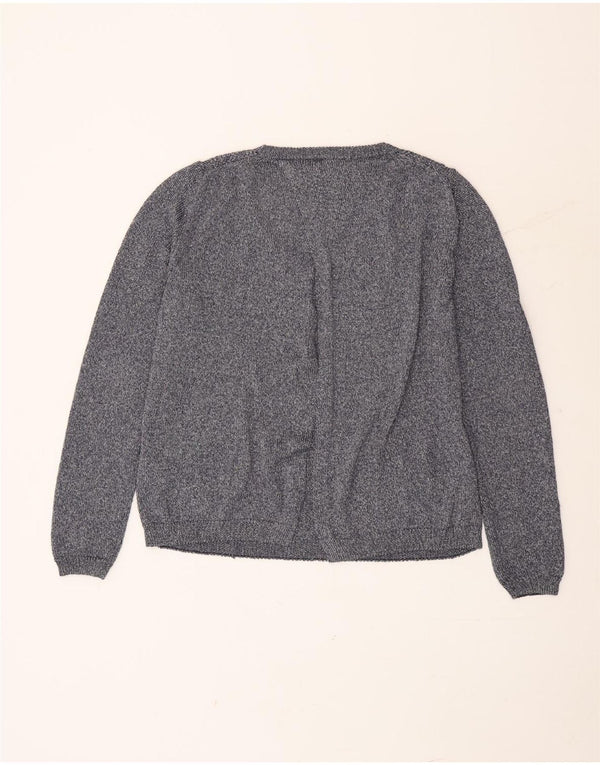 Massimo Dutti Maglione da donna con scollo a barchetta UK 16 Grande blu navy screziato