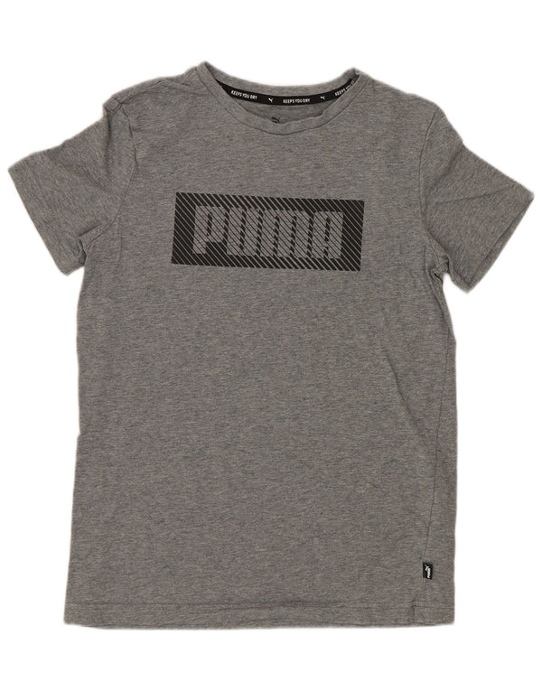 Maglietta grafica Puma da ragazzo, 13-14 anni, in cotone grigio screziato