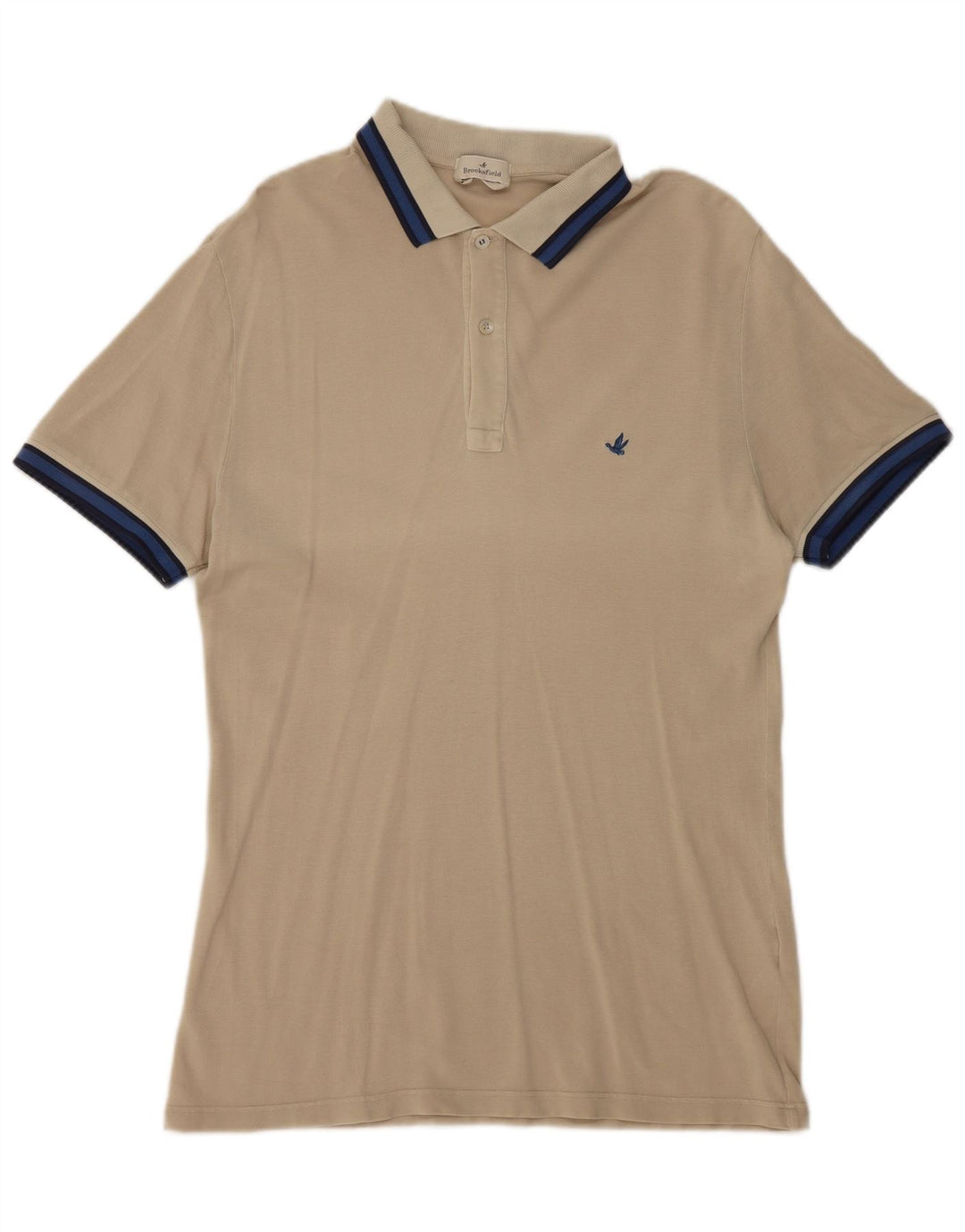 Polo da uomo Brooksfield IT 50 cotone color block beige medio