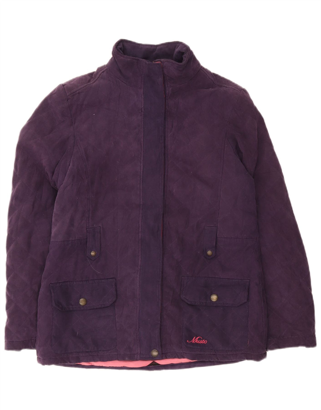 Giacca trapuntata firmata Musto da donna UK 14 grande poliestere viola