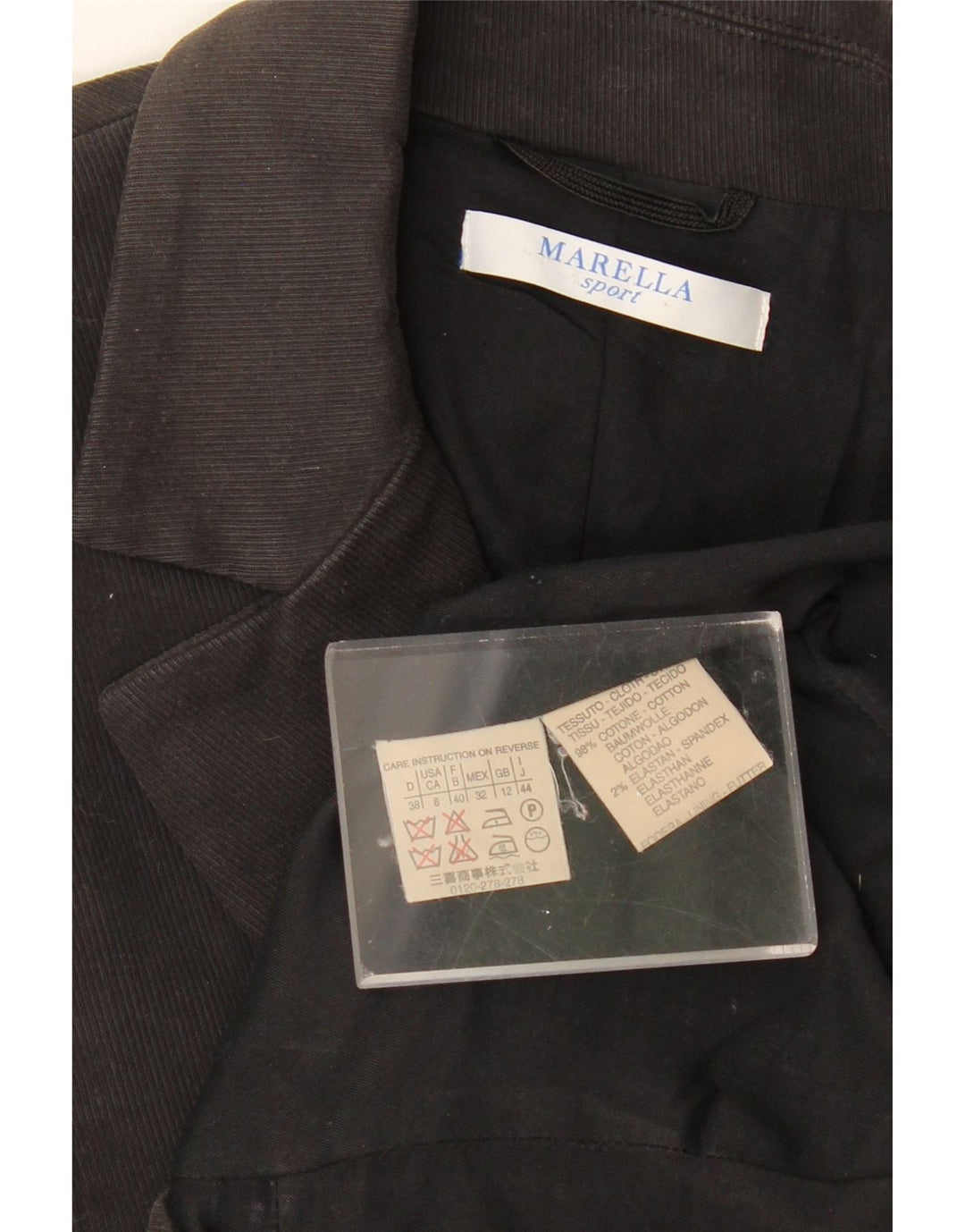 Giacca blazer da donna a 1 bottone MARELLA UK 12 cotone nero medio