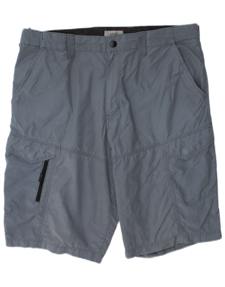 Pantaloncini cargo da uomo Marks & Spencer W36 grandi cotone blu
