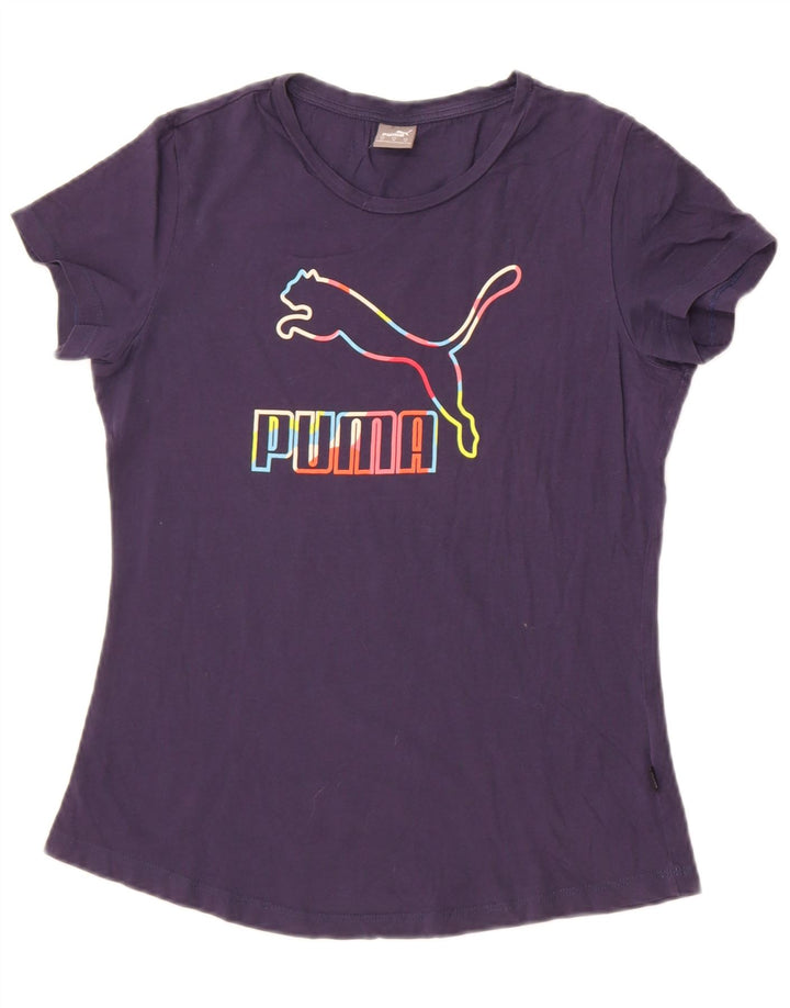 T-shirt grafica da donna Puma UK 12 media blu navy