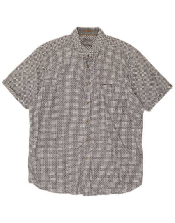 Ted Baker Camicia a maniche corte da uomo Taglia 6 2XL Cotone floreale grigio