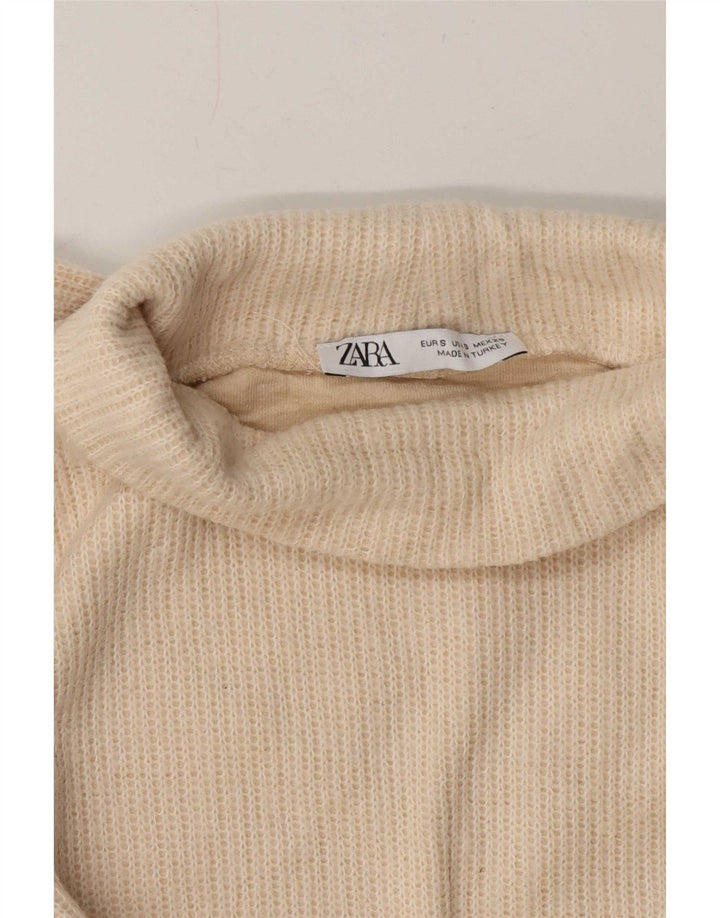 Top oversize da donna Zara a maniche lunghe UK 10 piccolo bianco sporco