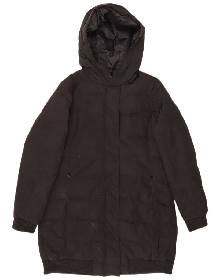 Cappotto imbottito con cappuccio da donna Zara UK 18 XL poliestere nero