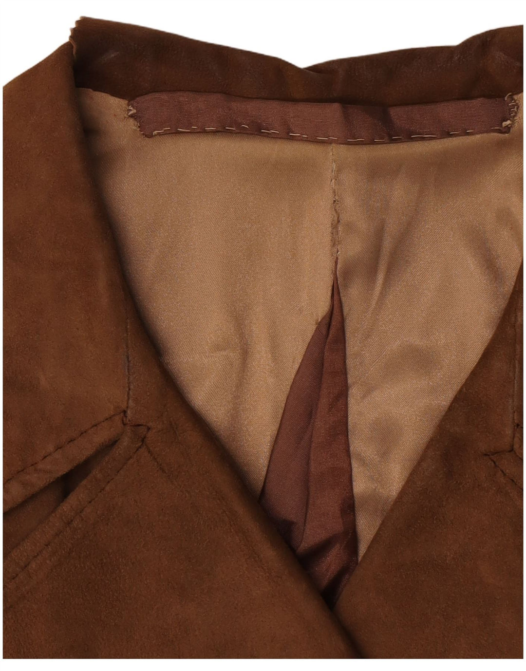 Trench vintage in pelle scamosciata da donna UK 12 marrone medio