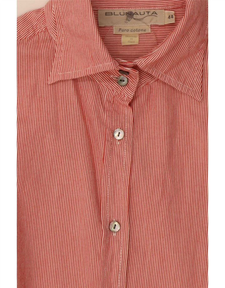 Camicia Donna Blunauta IT 44 Cotone Gessato Medio Rosso