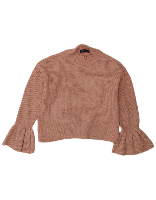 Maglione a collo alto corto da donna Marks & Spencer UK 12 Rosa medio