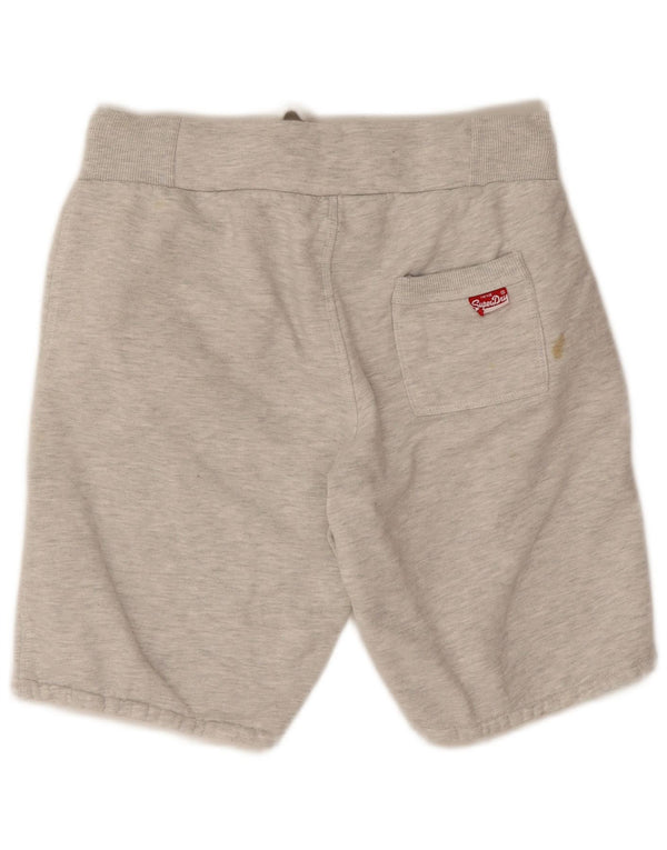 Superdry Mens Graphic Sport Shorts Medium  Grey Flecked Cotton