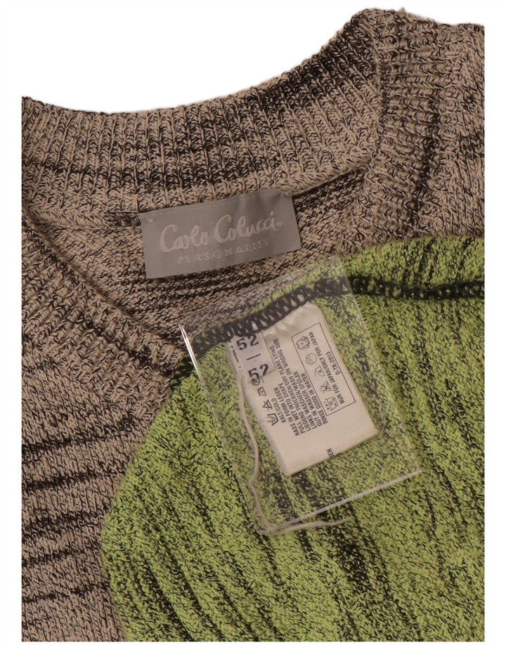 Carlo Colucci Maglione da Uomo con Scollo a V IT 52 Large Multicolore