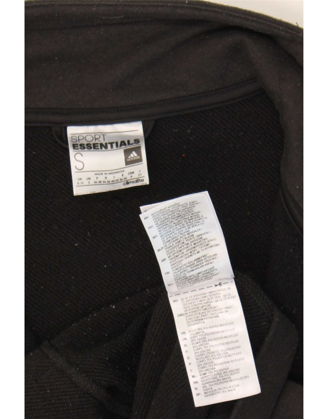Giacca da tuta da donna Adidas Climalite UK 8/10 piccola poliestere nero