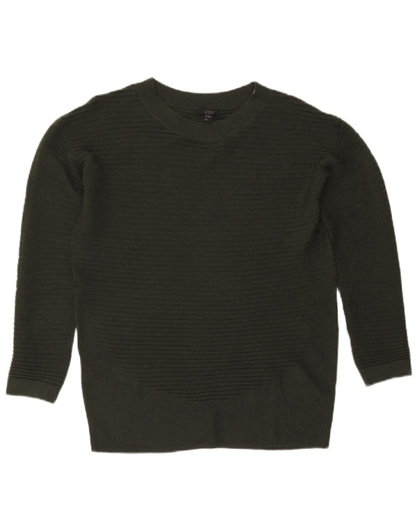 Maglione maglione oversize con scollo a barca da donna Cos UK 6 XS Lana kaki