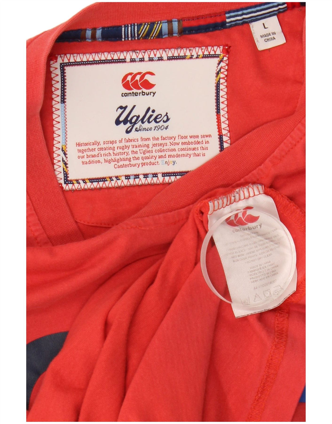 T-shirt grafica da uomo CANTERBURY Top grande in cotone rosso