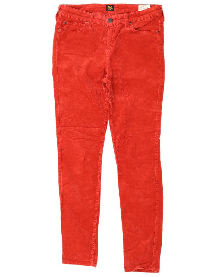 Pantaloni skinny da donna in velluto a coste Scarlett LEE W31 L33 in cotone rosso