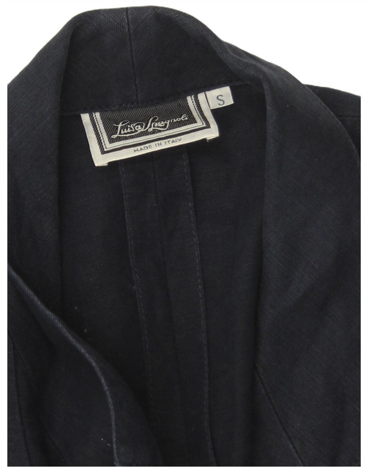 Luisa Spagnoli Giacca Blazer da Donna a 1 Bottone UK 10 Piccola Blu Navy