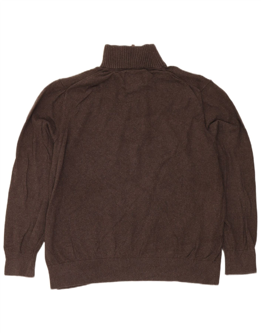 Eddie Bauer Maglione da uomo con zip e collo XL in cotone marrone