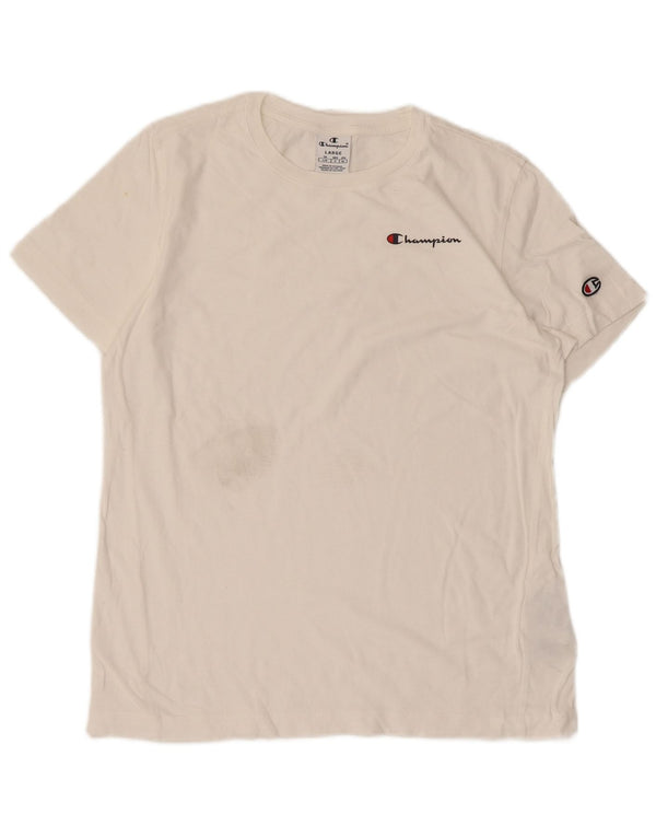 Champion Womens T-Shirt Top UK 14 Large White Cotton