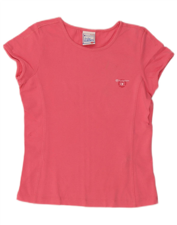 CHAMPION T-shirt corta da donna Heritage Classics UK 8 piccola in cotone rosa
