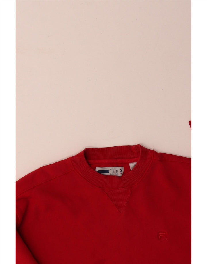 Felpa da uomo FILA Maglione rosso medio in cotone