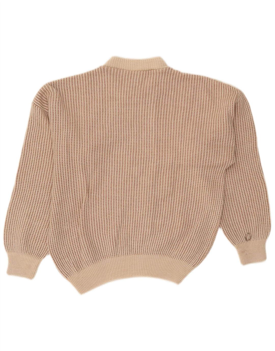 Oscar Forghieri Maglione girocollo da uomo in lana a righe beige medio