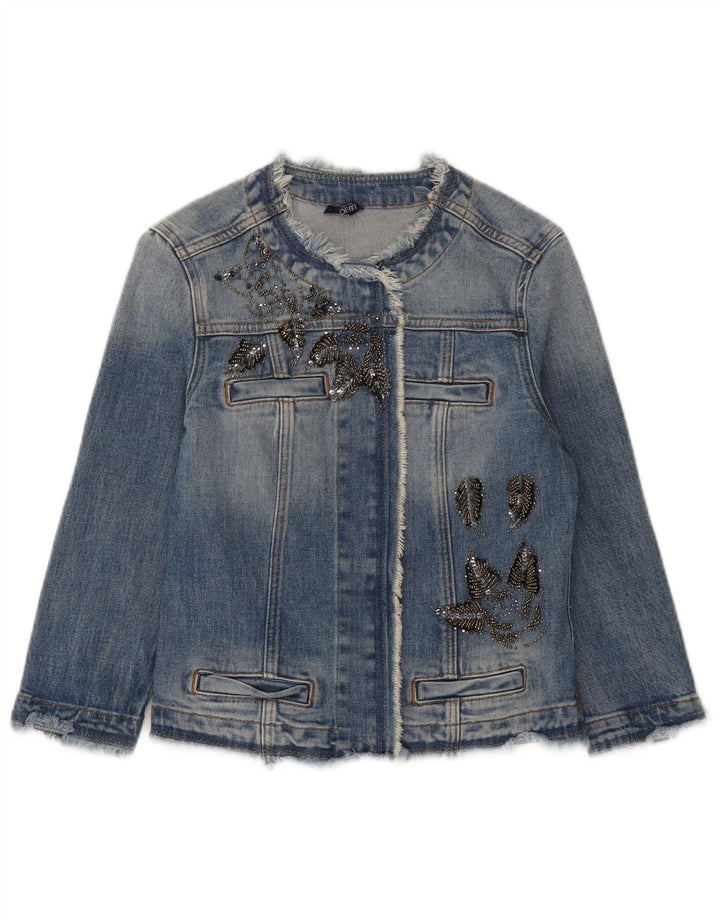 Giacca in denim corta da donna Liu Jo UK 8 piccola in cotone blu