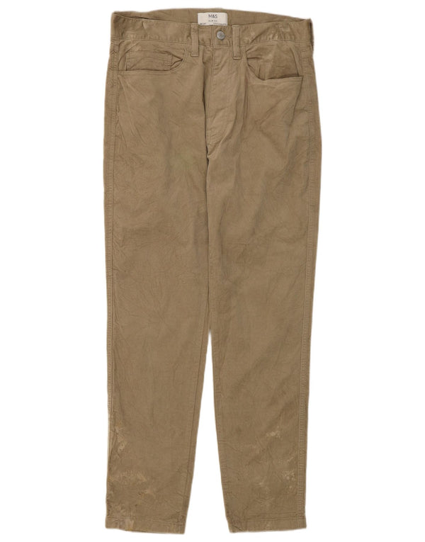 Pantaloni casual slim fit da donna Marks & Spencer W30 L29 cotone beige
