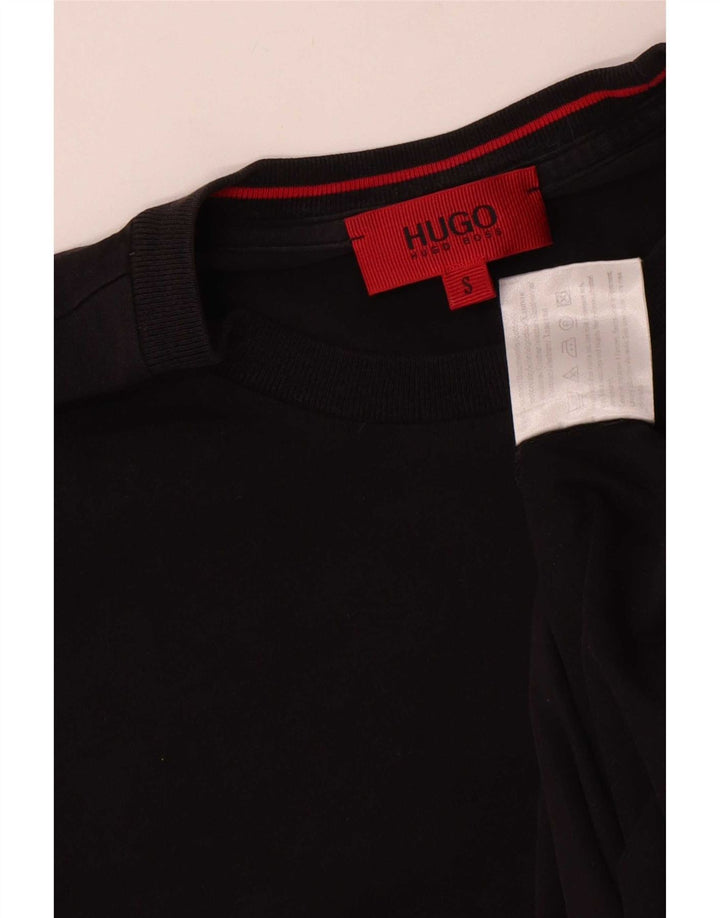 Hugo Boss Top da uomo a manica lunga piccolo in cotone nero
