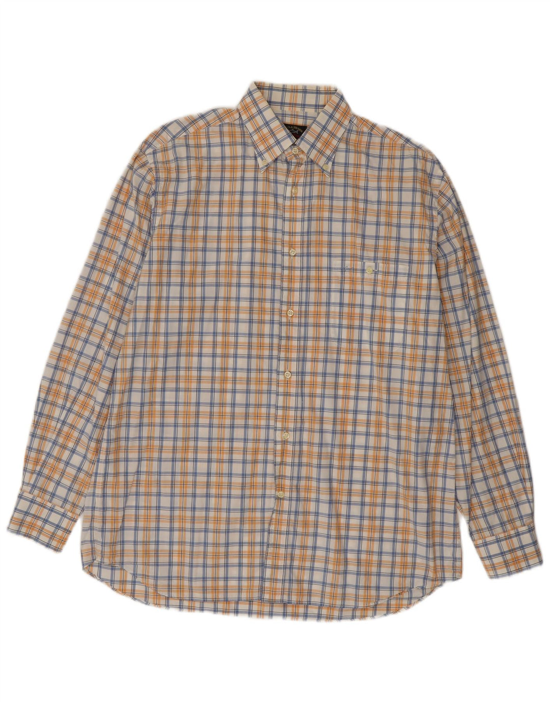 Camicia da yachting da uomo Paul & Shark taglia 42 grande cotone a quadri arancione