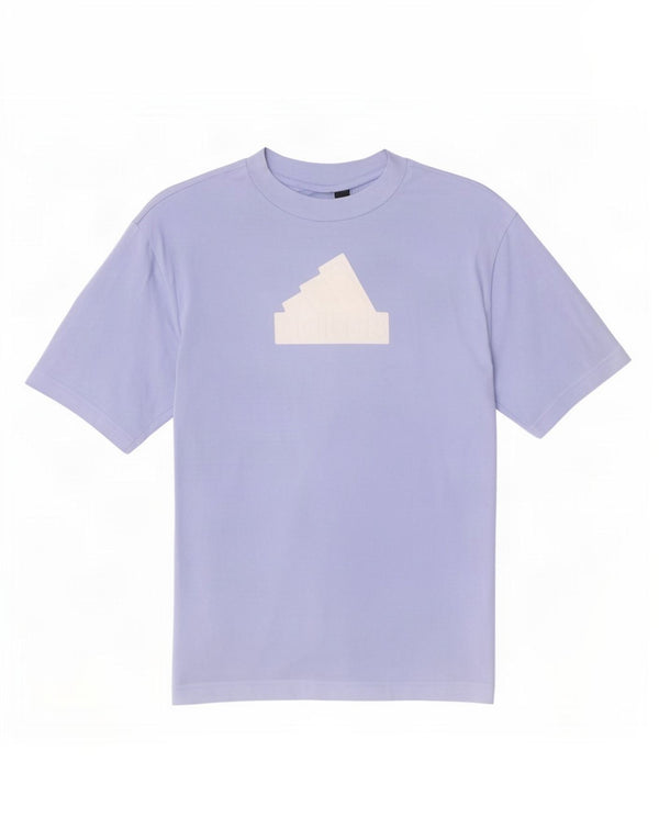 T-shirt grafica oversize da donna Adidas UK 4/6 XS cotone blu