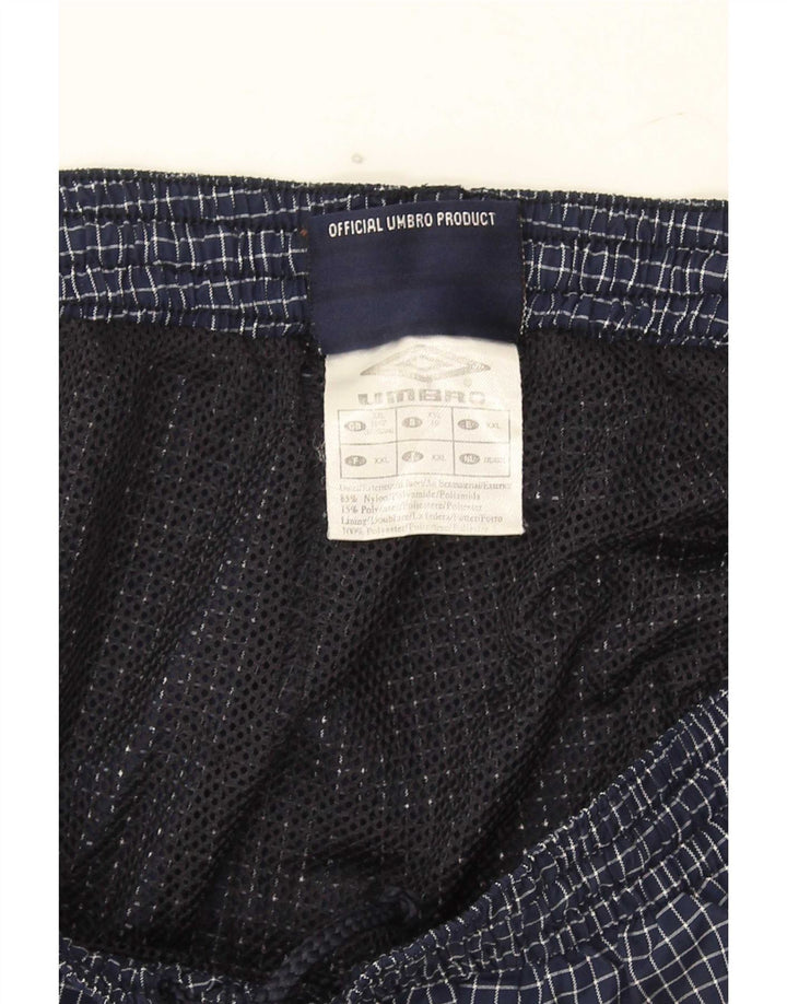 Pantaloncini sportivi da uomo Umbro 2XL Nylon a quadri blu navy