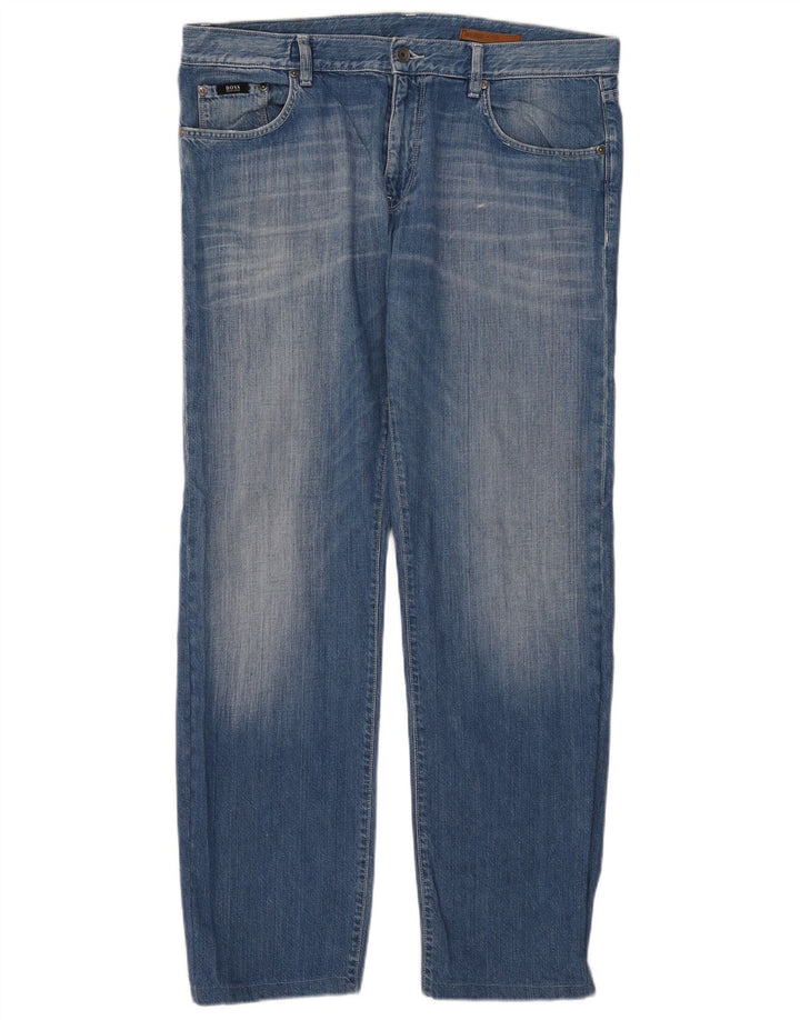 Jeans dritti da uomo Hugo Boss W38 L34 cotone blu