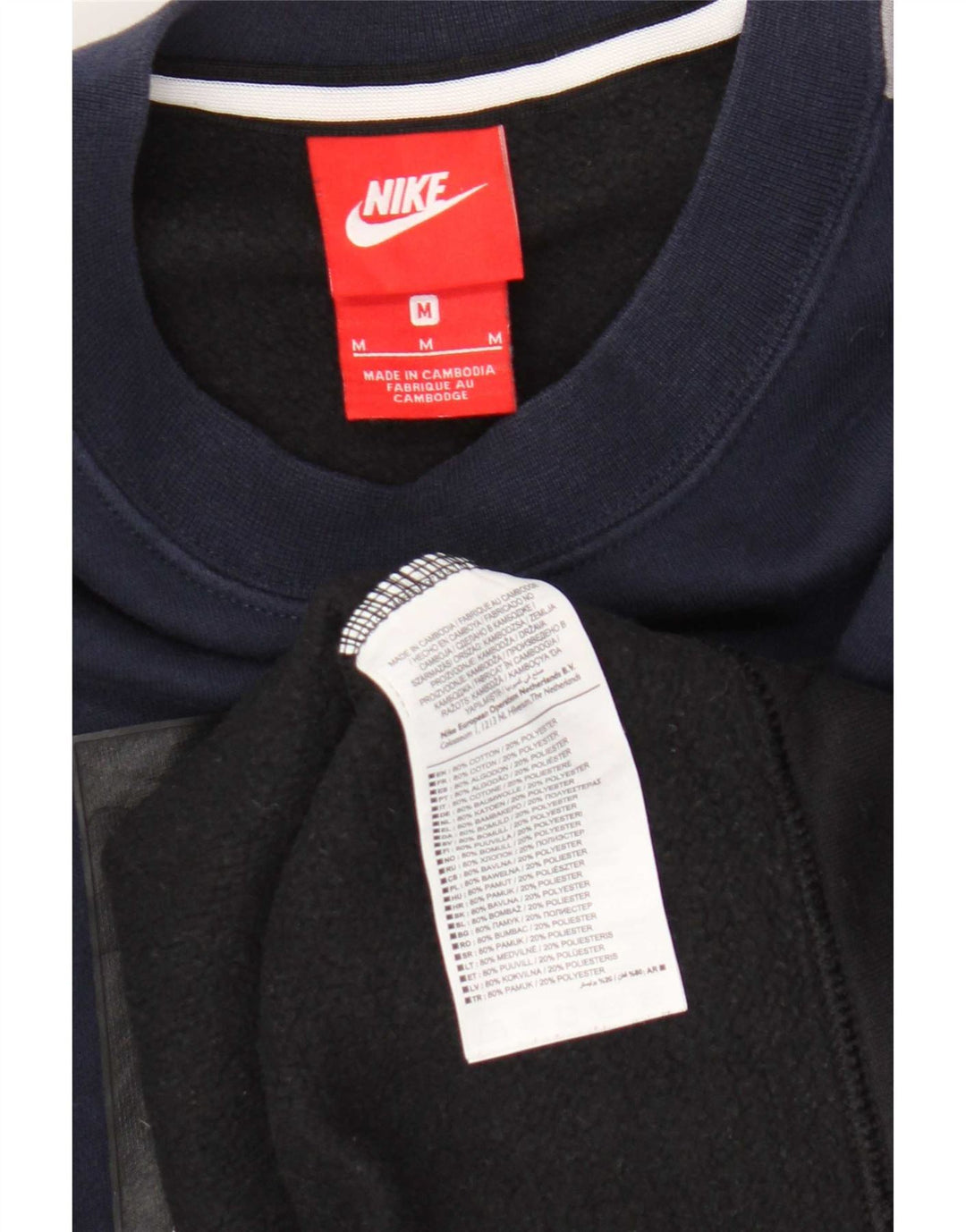 Felpa grafica da uomo Nike Felpa media in cotone color block blu navy