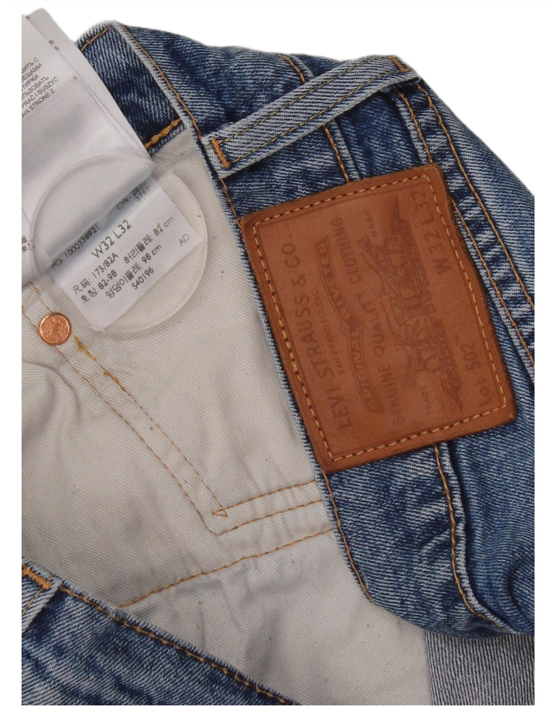 Levi's Uomo 502 Jeans dritti W32 L32 Cotone Blu