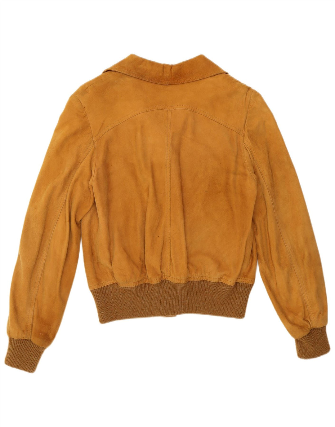 Giubbotto bomber vintage in pelle scamosciata da donna IT 44 Marrone medio retrò
