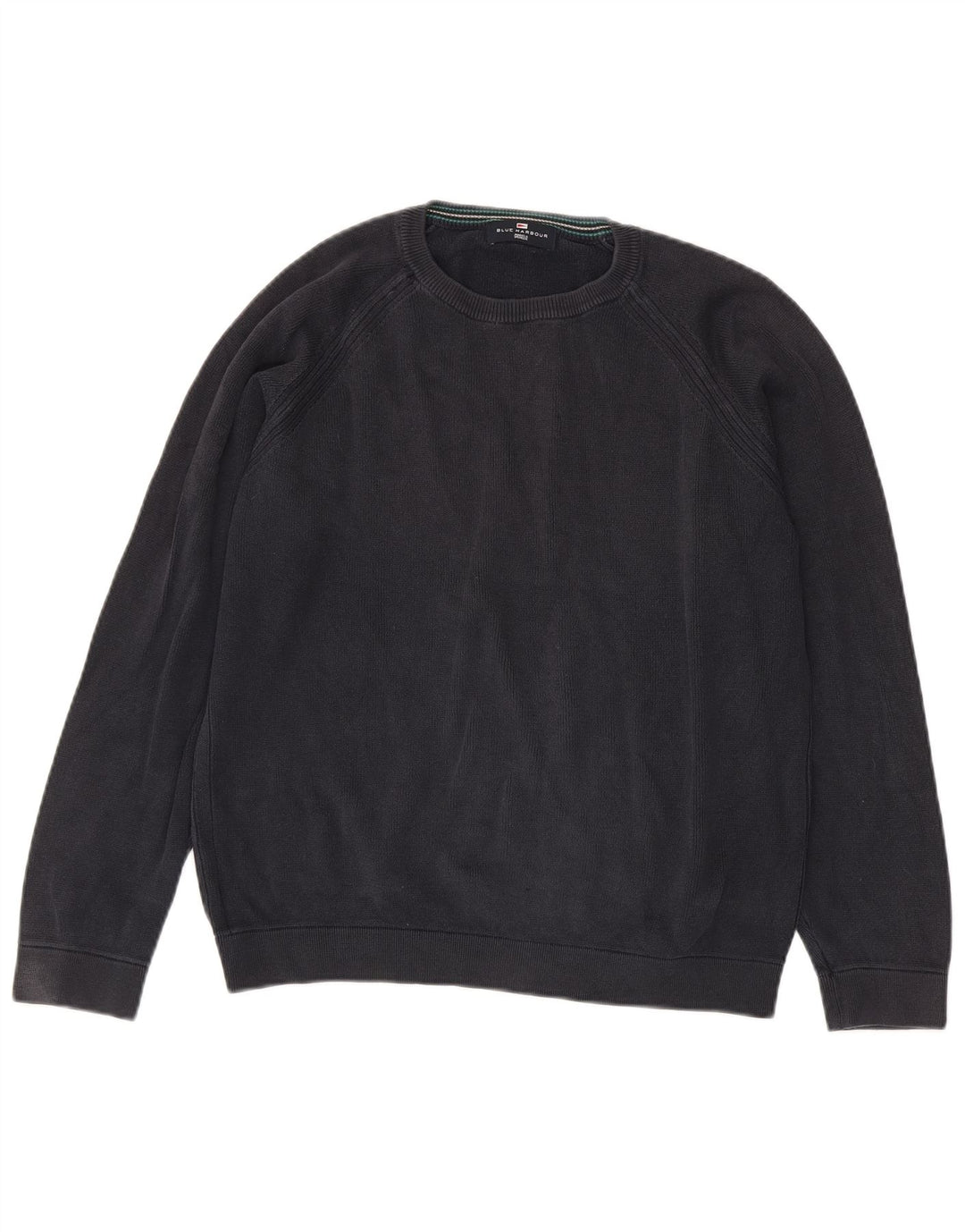 MARKS & SPENCER Felpa da uomo Blue Harbour Maglione piccolo cotone blu navy