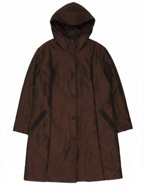 Giacca a vento con cappuccio da donna Krizia UK 18 XL Marrone