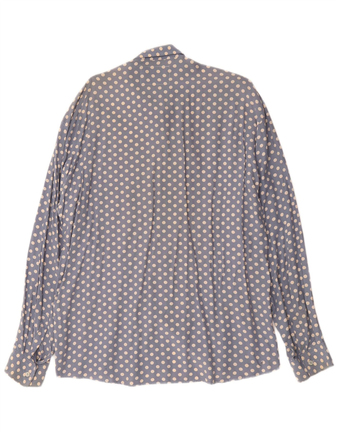 Camicia Vintage Uomo XL Blu Pois Viscosa