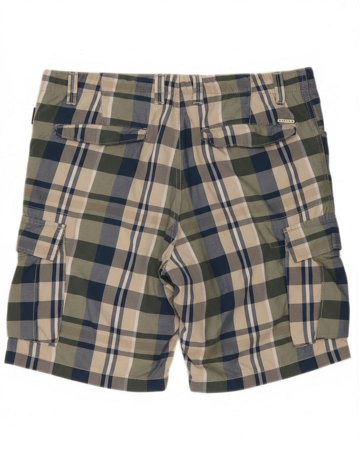 Pantaloncini cargo da uomo Sisley IT 50 Large W36 in cotone a quadri multicolore