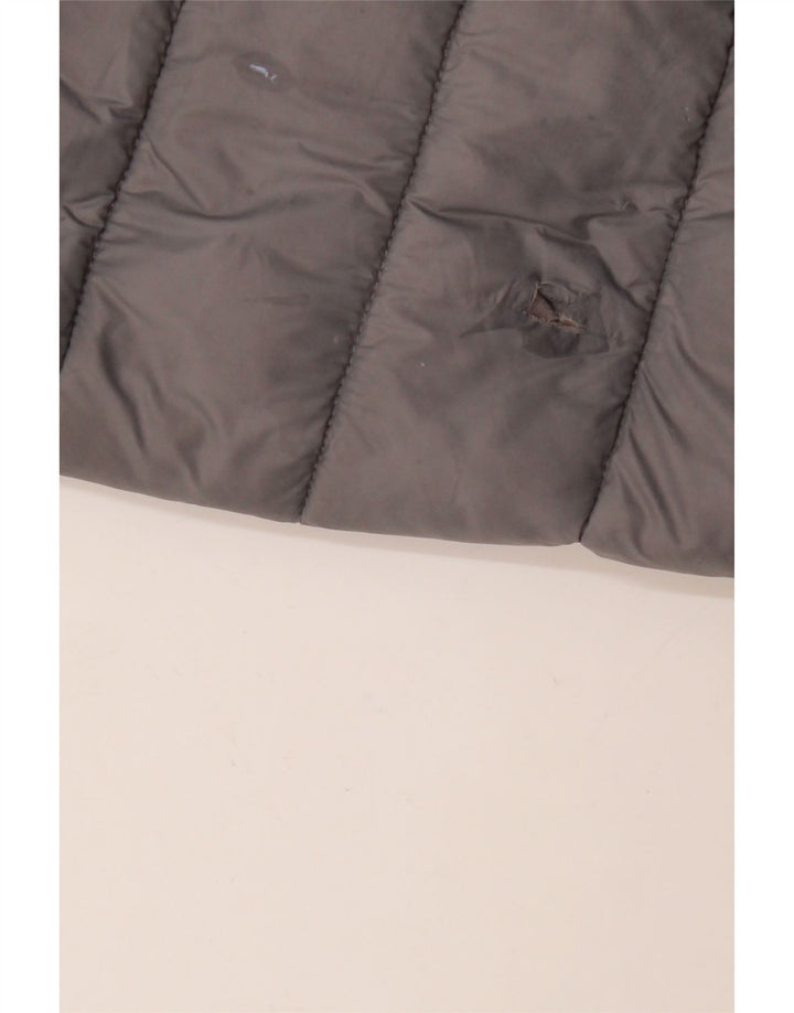 MICHAEL KORS Cappotto imbottito con cappuccio da donna UK 16 Grande nylon grigio