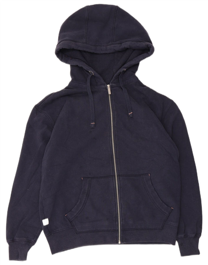 Maglione con cappuccio e zip da uomo Fat Face piccolo in cotone blu navy