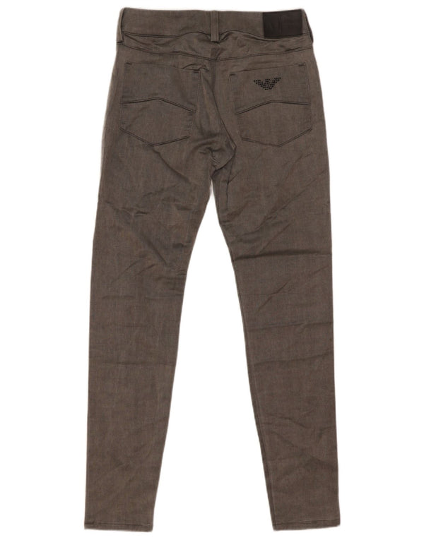 Pantaloni casual skinny da donna Armani W25 L29 cotone grigio