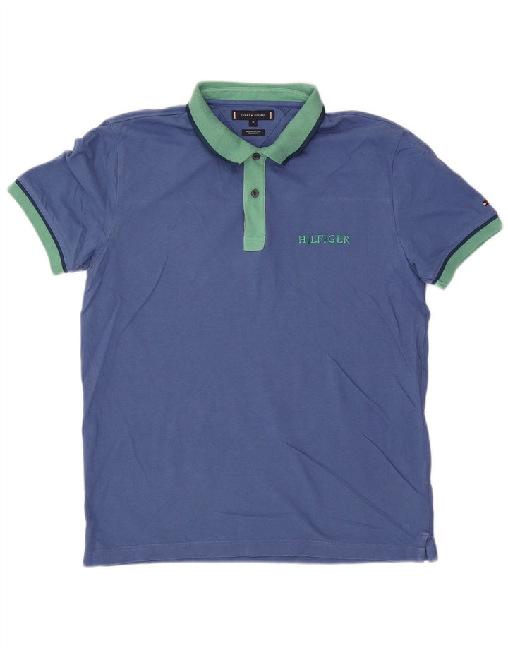 TOMMY HILFIGER Polo da uomo vestibilità regolare in cotone blu medio
