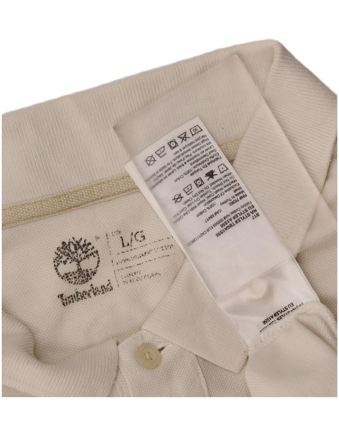 Polo da uomo slim fit TIMBERLAND grande in cotone bianco
