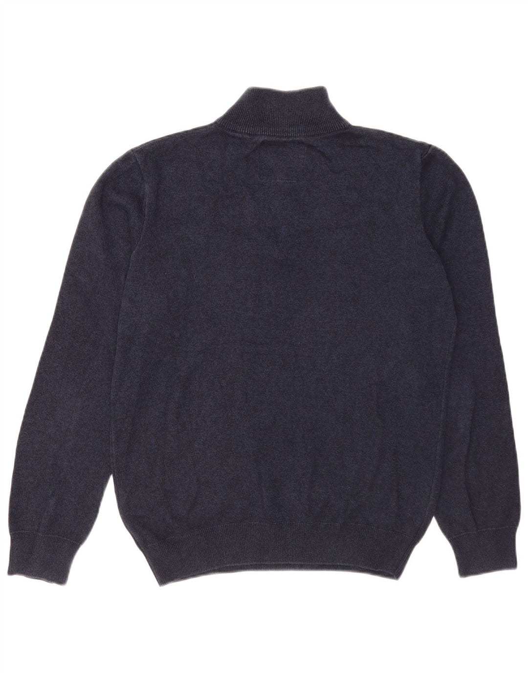 Maglione da uomo con zip e collo Superdry in cotone blu navy medio