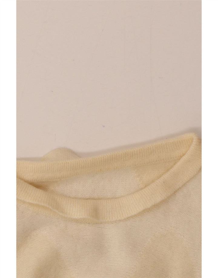 Maglione maglione vintage da donna con scollo a barca UK 14 Beige medio