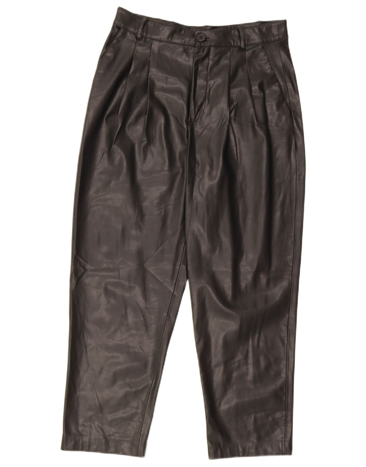 Pantaloni Zara da donna in ecopelle con tasselli piccoli W26 L25 poliestere nero